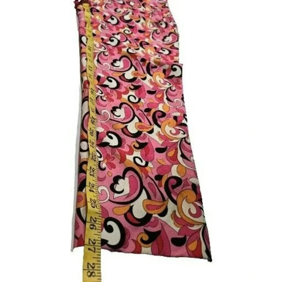 Zara Pants Size M Pink Floral Paisley '70s Retro Straight Leg Pleated Women's - Picture 7 of 14